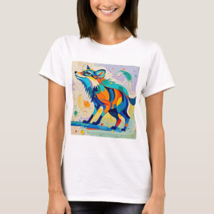 Camiseta Diseño de arte animal abstracto de Fox Expressive