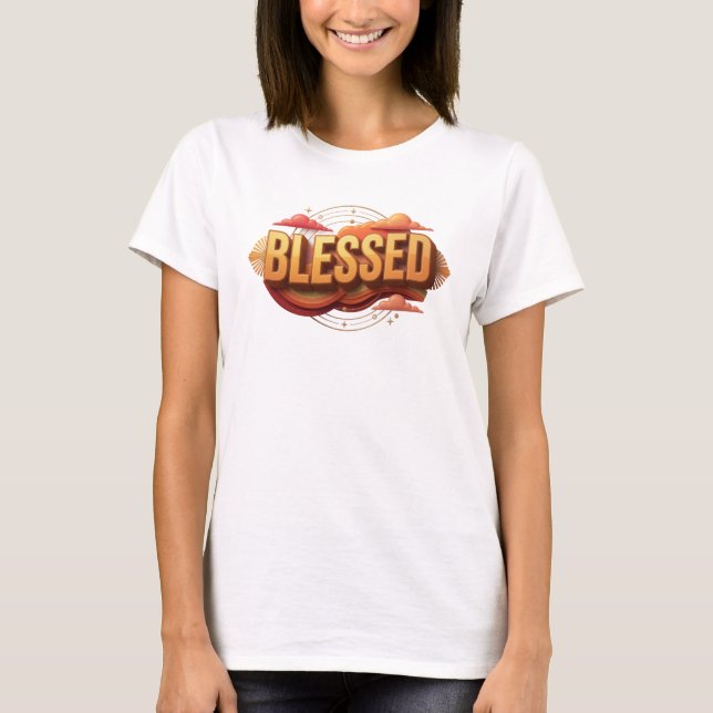 Camiseta Diseño de Arte BLESSED de Moda (Anverso)