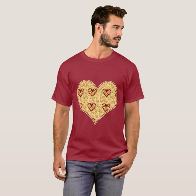 Camiseta Diseño de arte cursi de Pizza Love Heart (Anverso completo)
