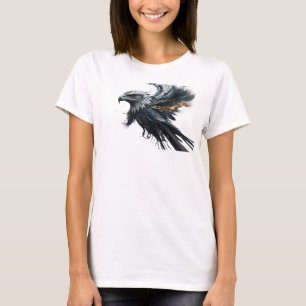Camiseta Diseño de arte de águila abstracta plateada con es