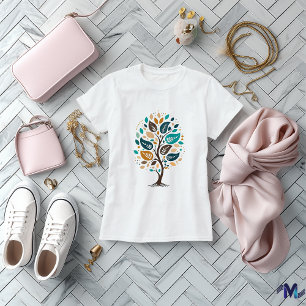 Camiseta Diseño de Arte de Árbol Elegante Abstracto