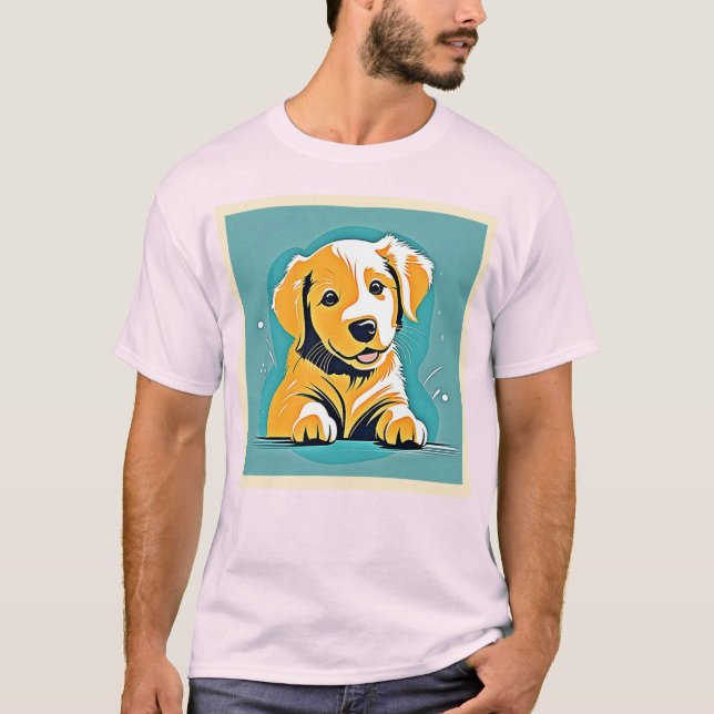 Camiseta Diseño de arte de cachorros (Anverso)