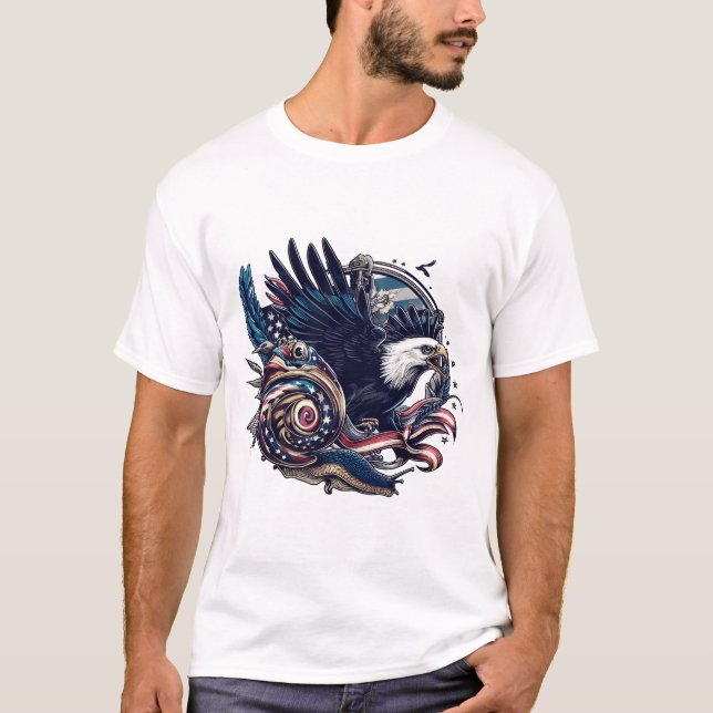 Camiseta Diseño de arte de caracol Eagle (Anverso)