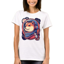 Diseño de arte de cohete de casco de perro Shiba e