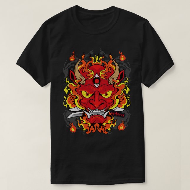Camiseta Diseño de arte de dragón de fuego japonés (Diseño del anverso)