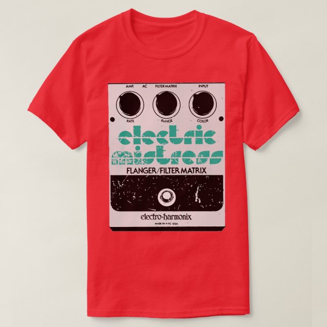 Camiseta Diseño de arte de fans de la guitarra eléctrica de (Diseño del anverso)