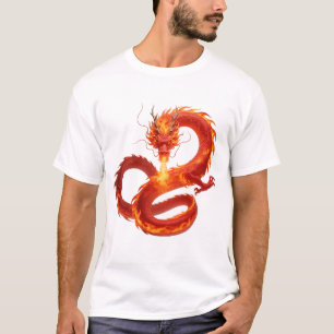 Camiseta Diseño de Arte de Fantasía de Dragón de Fuego, Cri