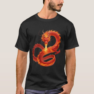 Camiseta Diseño de Arte de Fantasía de Dragón de Fuego, Cri