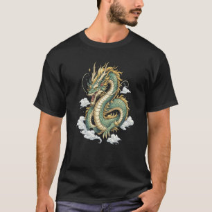 Camiseta Diseño de arte de fantasía de dragón oriental míti