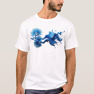 Camiseta Diseño de arte de flor abstracta dinámica