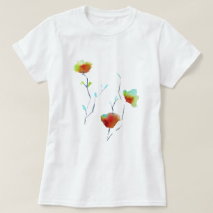 Camiseta Diseño de arte de flores abstracto moderno