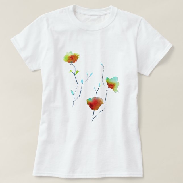 Camiseta Diseño de arte de flores abstracto moderno (Diseño del anverso)