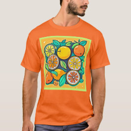 Camiseta Diseño de arte de frutas de cítricos