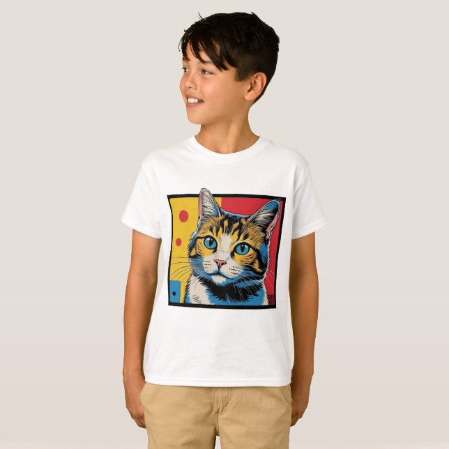 Camiseta Diseño de arte de gato #1 (Anverso completo)