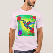 Diseño de arte de Hummingbird Floral