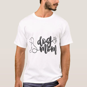 Camiseta Diseño de arte de línea de mamá de perro Diseño mi