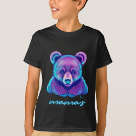 Camiseta Diseño de arte de línea neón de oso lindo - oso de
