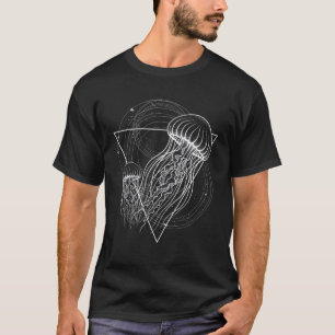 Camiseta Diseño de Arte de Medusas Geométrico para Amantes
