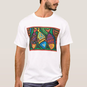 Camiseta Diseño de arte de pescado abstracto