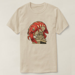 Camiseta Diseño de arte de sushi de langostino lindo en cas