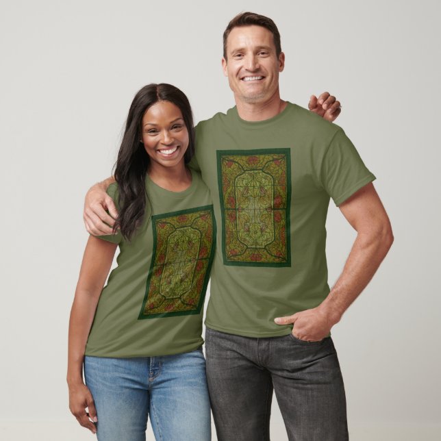 Camiseta Diseño de arte de vidrio con manchas florales (Unisexo)