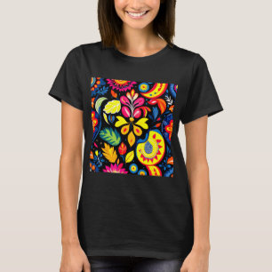 Camiseta Diseño de arte folclórico - Fusión de patrones cul