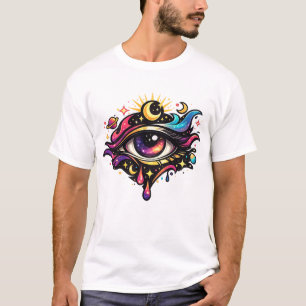 Camiseta Diseño de arte galáctico místico del ojo cósmico q
