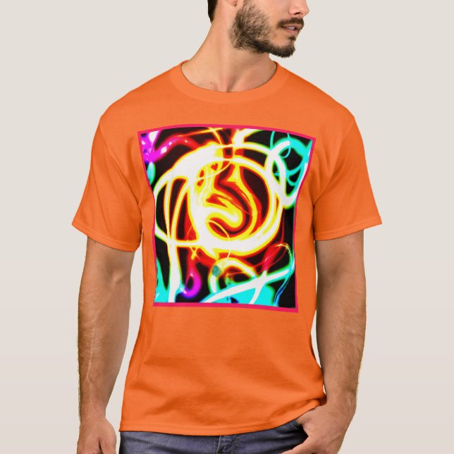 Camiseta Diseño de arte geométrico neón para sus necesidade (Anverso)