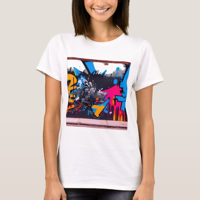 Camiseta Diseño de arte graffiti - Estilo urbano (Anverso)