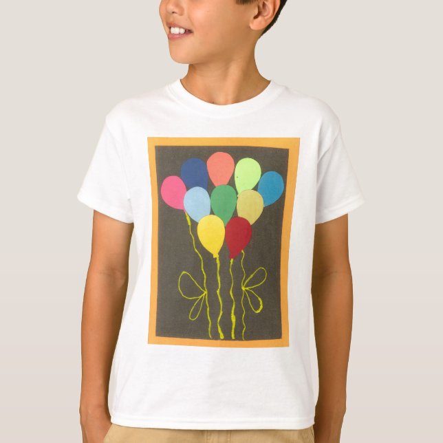 Camiseta Diseño de arte gráfico de los globos de cumpleaños (Anverso)