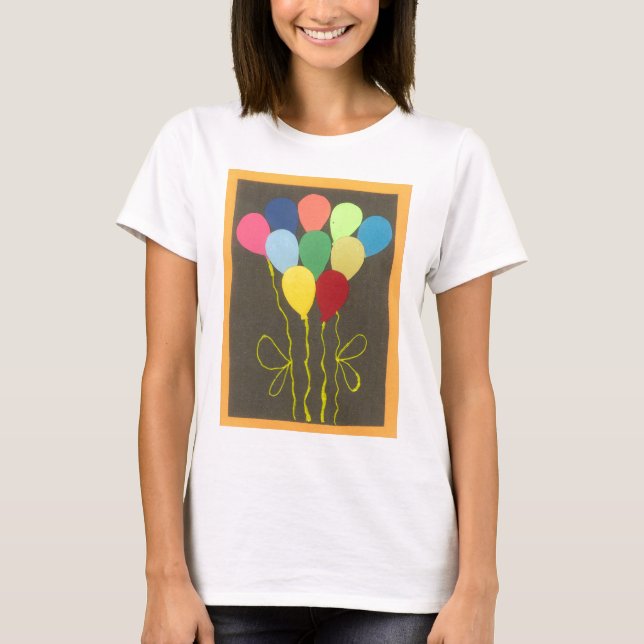 Camiseta Diseño de arte gráfico de los globos de cumpleaños (Anverso)