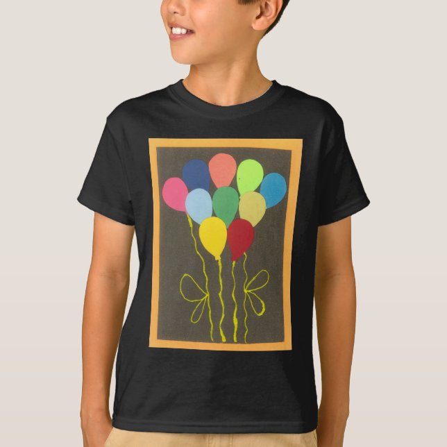Camiseta Diseño de arte gráfico de los globos de cumpleaños (Anverso)