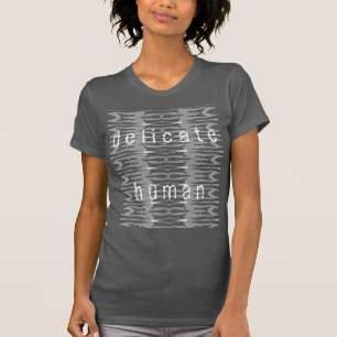 Camiseta Diseño de arte grisáceo y blanco abstracto "humano