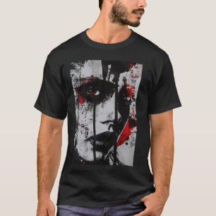 Camiseta Diseño de arte grunge de retrato abstracto de vang