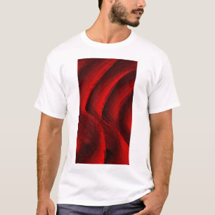 Camiseta Diseño de arte moderno y audaz flujo abstracto roj