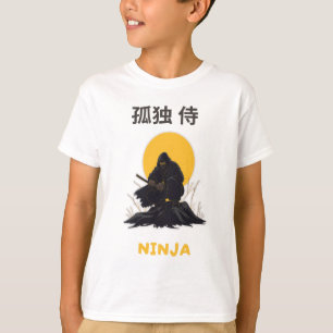 Camiseta Diseño de Arte Ninja Samurái Solitario