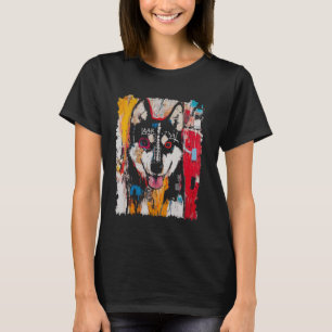 Camiseta Diseño de arte pop animal con un perro en su graff