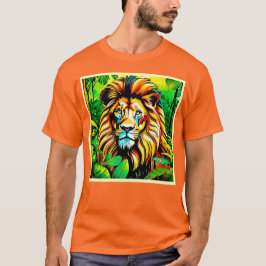 Camiseta Diseño de arte pop de león en la jungla