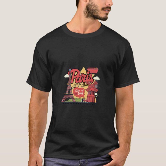Camiseta Diseño de arte pop en París (Anverso)