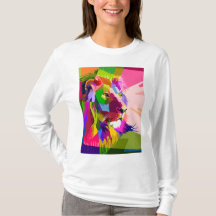 Diseño de arte pop prismático colorido de león