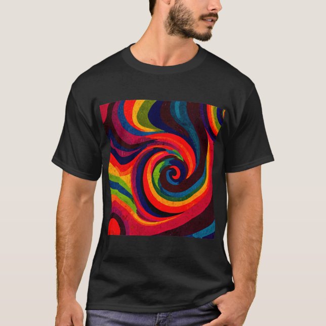 Camiseta Diseño de arte psicodélico - Patrones de color gir (Anverso)