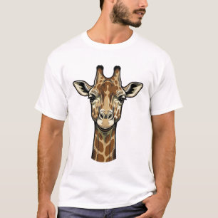 Camiseta Diseño de arte vectorial de jirafa con grabado vin