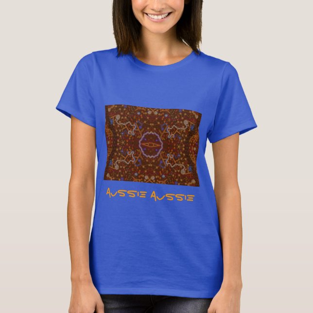 Camiseta Diseño de arte Walkabout de estilo aborigen austra (Anverso)
