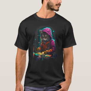 Camiseta Diseño de artista amante de los gatos dibujando du