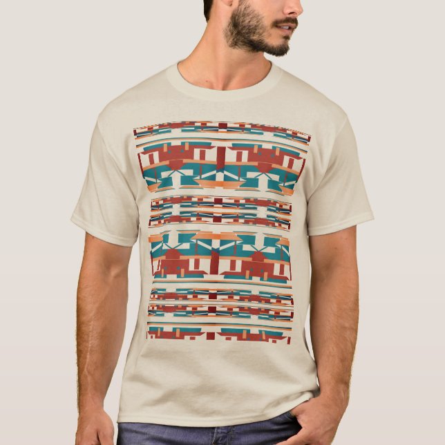 Camiseta Diseño de aspecto suroeste de color azul turquesa  (Anverso)