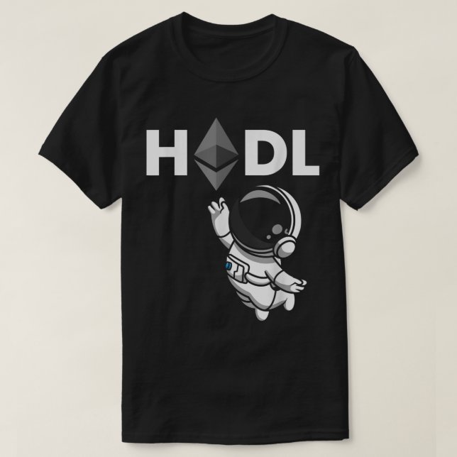 Camiseta Diseño de astronauta cripto HODL Ethereum (Diseño del anverso)