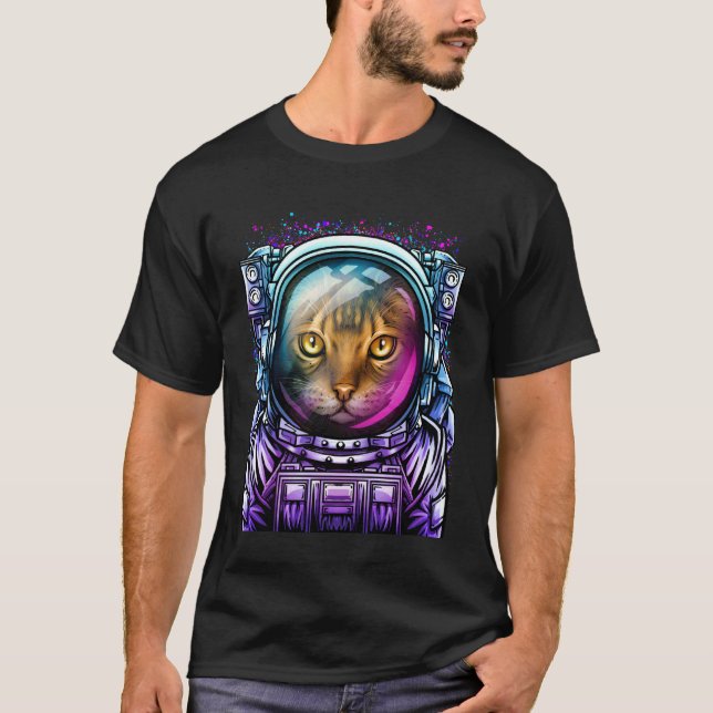 Camiseta Diseño de astronauta de gato espacio exterior dive (Anverso)