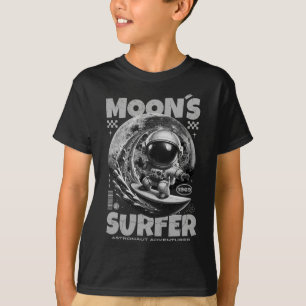 Camiseta Diseño de astronauta surfista, surf lunar cósmico