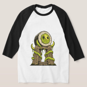 Camiseta Diseño de ataque urbano de monstruo de sushi diver