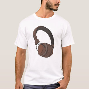 Camiseta Diseño de auriculares retro para amantes de la mús